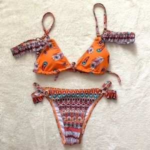 ROMWE Tribal Print Bikini Set